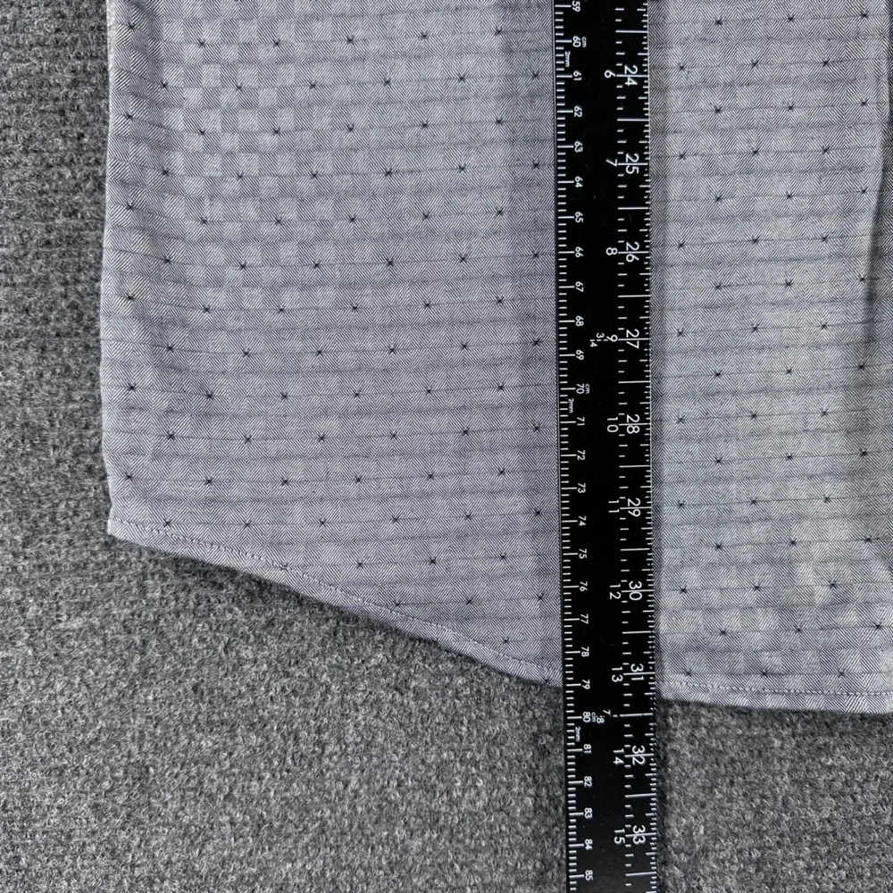 Banana Republic Dress Shirt Mens M Medium Gray Slim Fit Wrinkle Resistant Dot